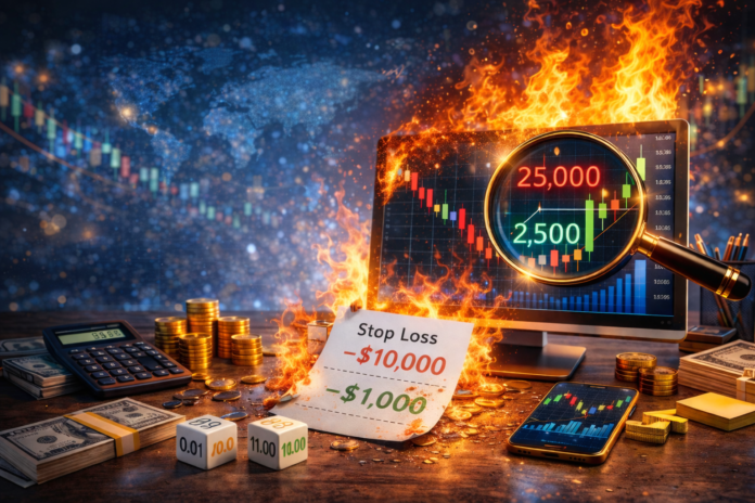 خطأ واحد في حجم الصفقة في التداول قد يدمّر الحساب