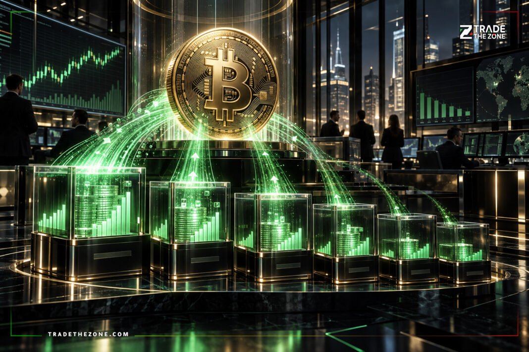bitcoin-etf-2-4-billion-inflows-september-27-2026 صناديق بيتكوين تجذب 2.4 مليار دولار وتحوّل تدفقات 2026 إلى الإيجابية