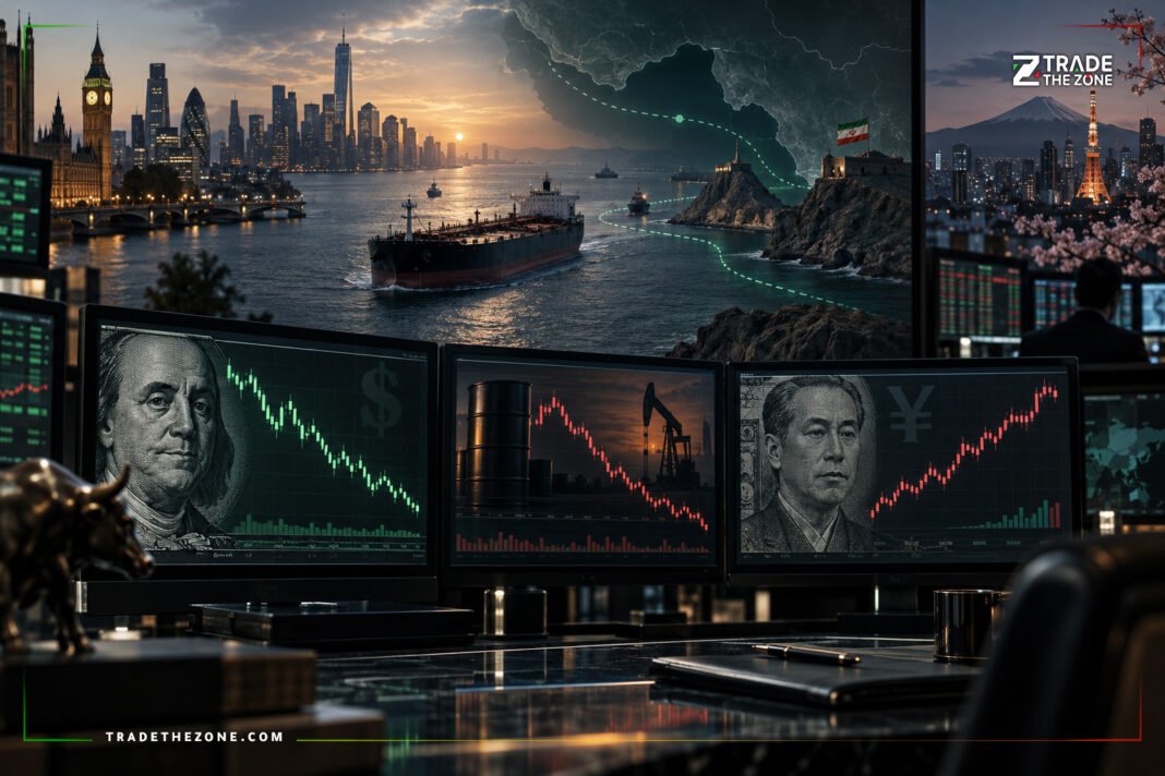 us-dollar-oil-hormuz-yen-forex-september-22-2026 الدولار يتراجع مع هبوط النفط بعد عرض إيران إعادة فتح هرمز.. والين تحت الضغط